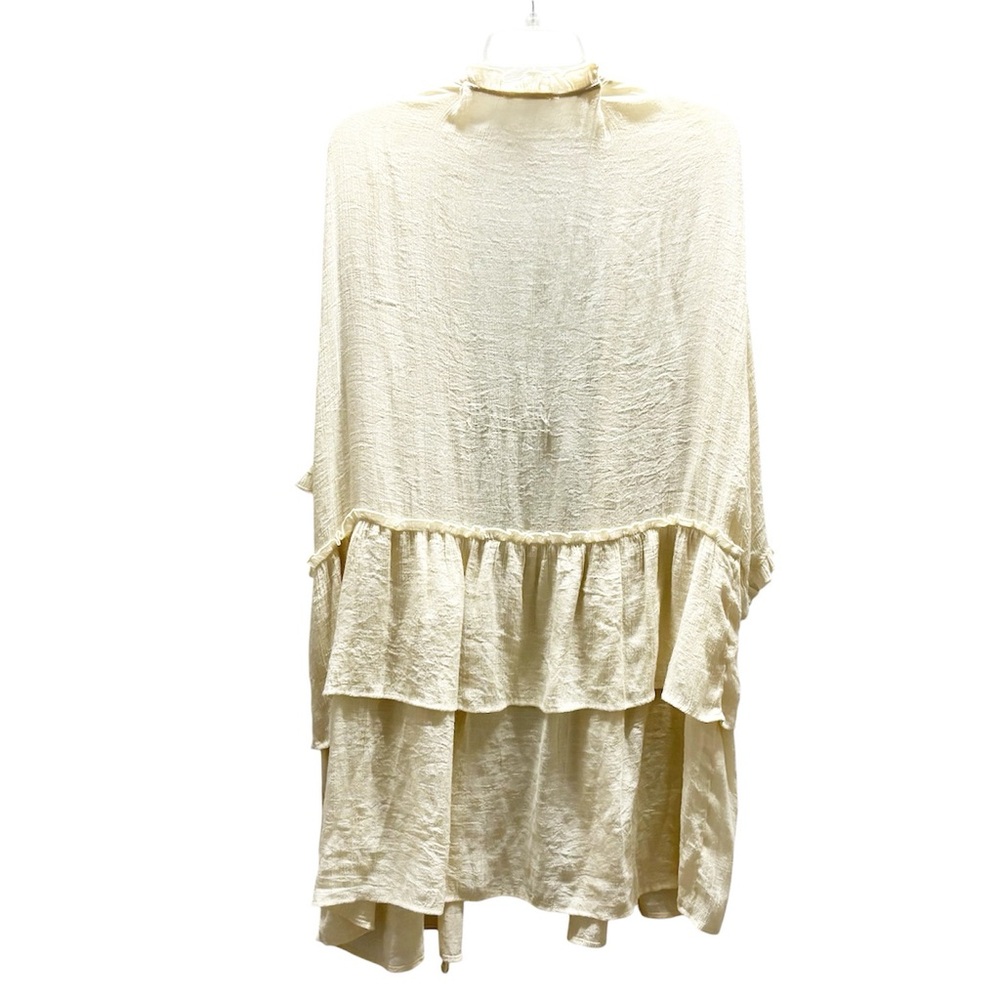 Cream Lightweight Open-Front Ruffle Duster - Women Tops - Picture 3 of 5